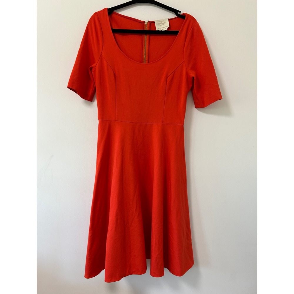Kate Spade New York Red Ponte Short Sleeve Fit and Flare Dress Size‎ 10